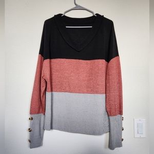 XL Shein long sleeve shirt with accent buttons on sleeves